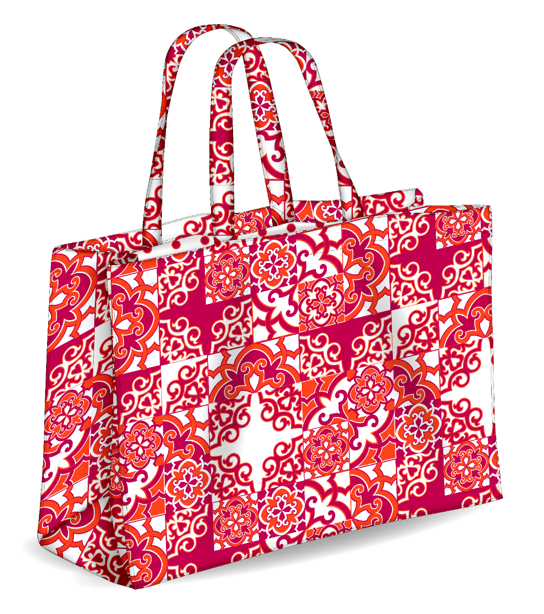 Colors Tote Sac de plage réversible, couleur rouge