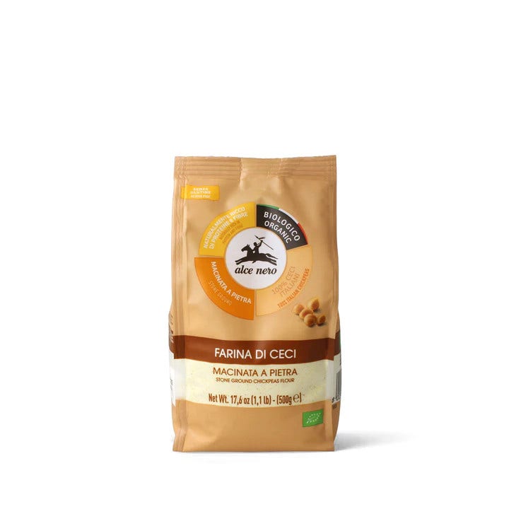 Alce Nero Farine de pois chiches moulue à la meule de pierre bio 500 g
