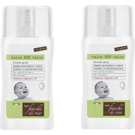 Fiocchi Di Riso Lot de 2 Talc Non Talc Spray 2x100 ml