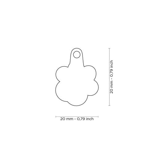 Médaille personnalisée pour chiens et chats en forme de patte avec paillettes noires
