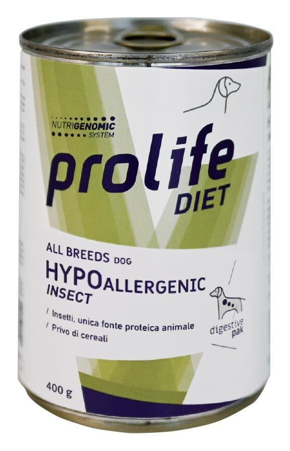 Prolife Dog Diet Wet Hypoallergenic Insect Nourriture humide pour chiens de toutes races Boîte de 400 g