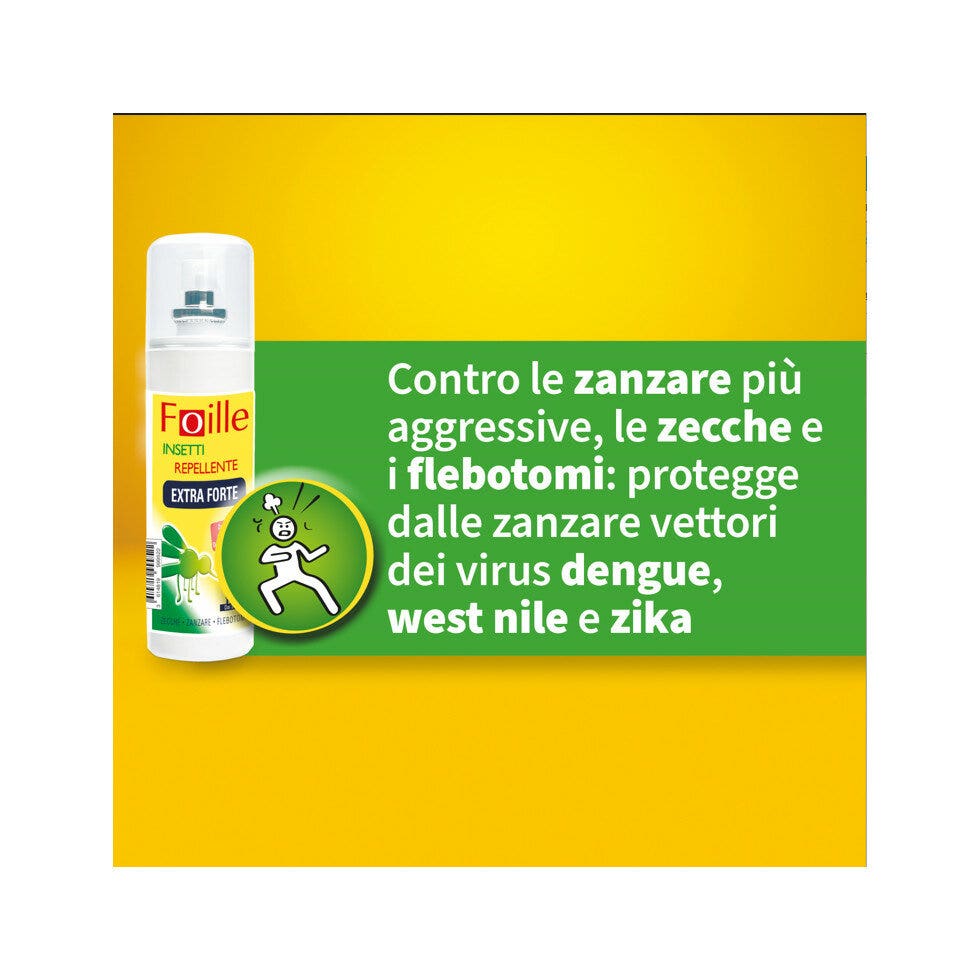 Foille Insectifuge Extra Fort DEET 50 %, Spray anti-moustiques, tiques et phlébotomes 100 ml