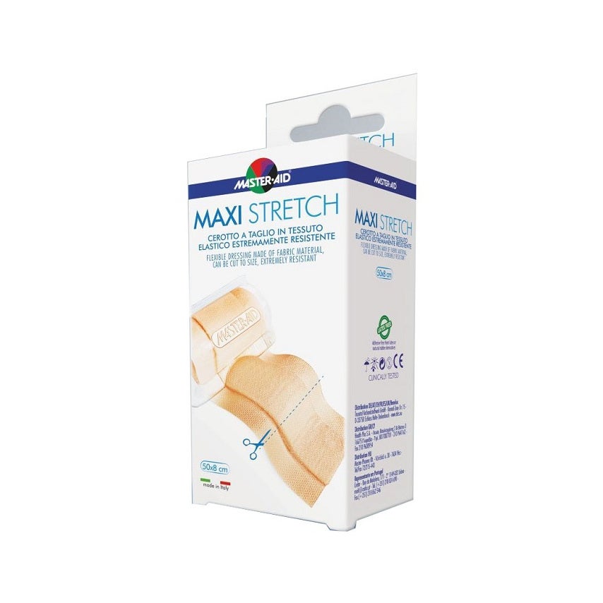 M-Aid Maxi Stretch Cerotto A Taglio In Tessuto Elastico Resistente 50x8cm