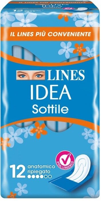 Lines Idea Sottile, absorbants anatomiques pliés, 12 pièces