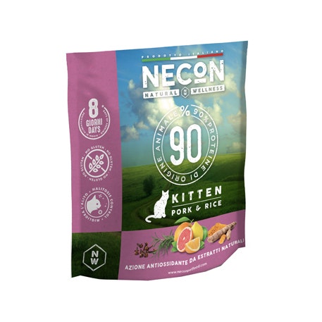 Necon NW Kitten Croquettes pour chatons au porc et au riz 400 g