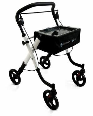 Moretti Rollator Mopedia Sole, déambulateur pliable en aluminium pour l'intérieur, 4 roues