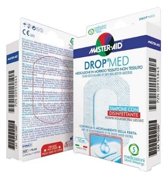 Master-Aid Medicazione Adesiva Drop Med 14x14cm 5 Pezzi