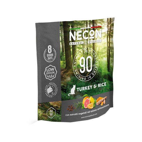 Necon NW Croquettes pour chat adulte à la dinde et au riz 400 g