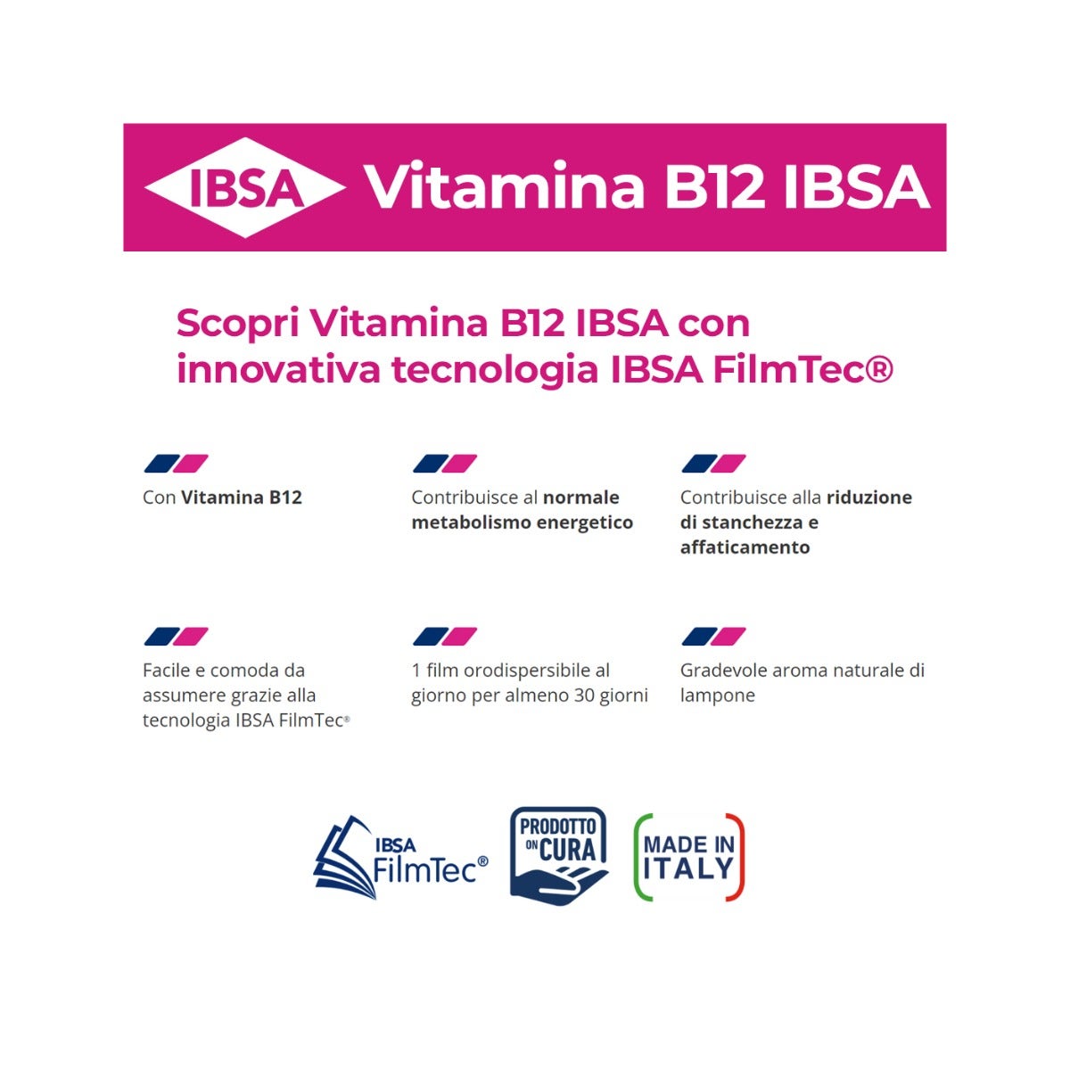 Ibsa Vitamine B12 30 films oraux : complément énergétique quotidien
