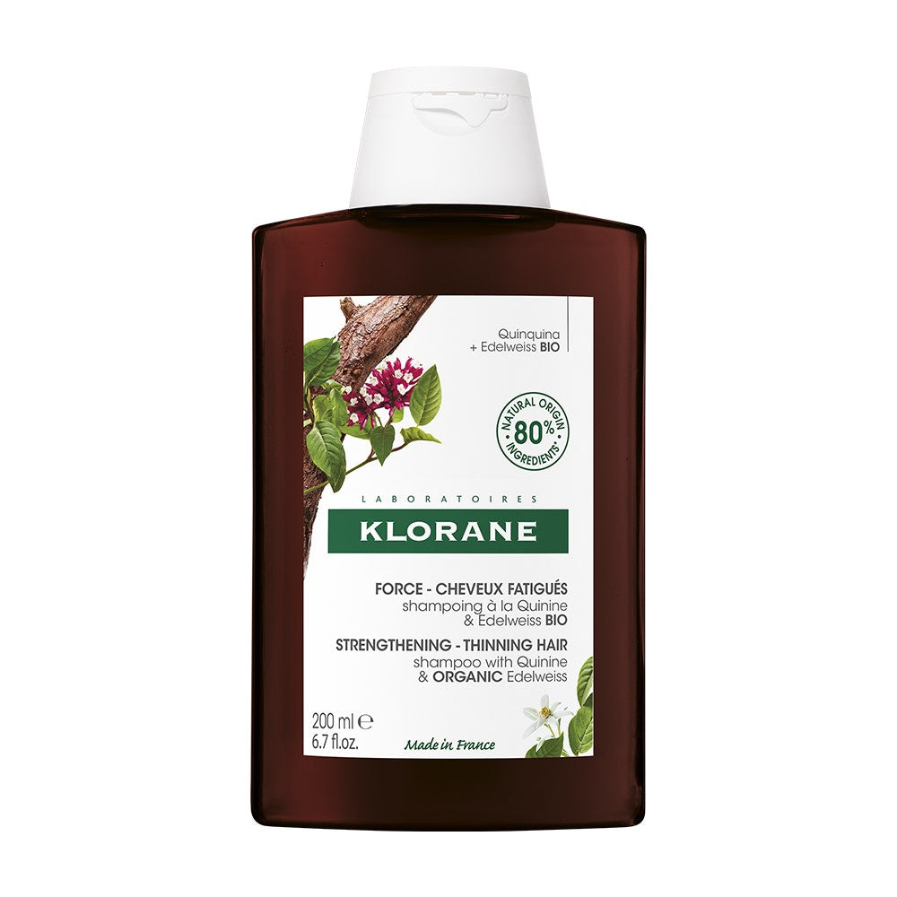 Klorane Shampooing à la quinine et à l'edelweiss bio contre la chute des cheveux 200 ml