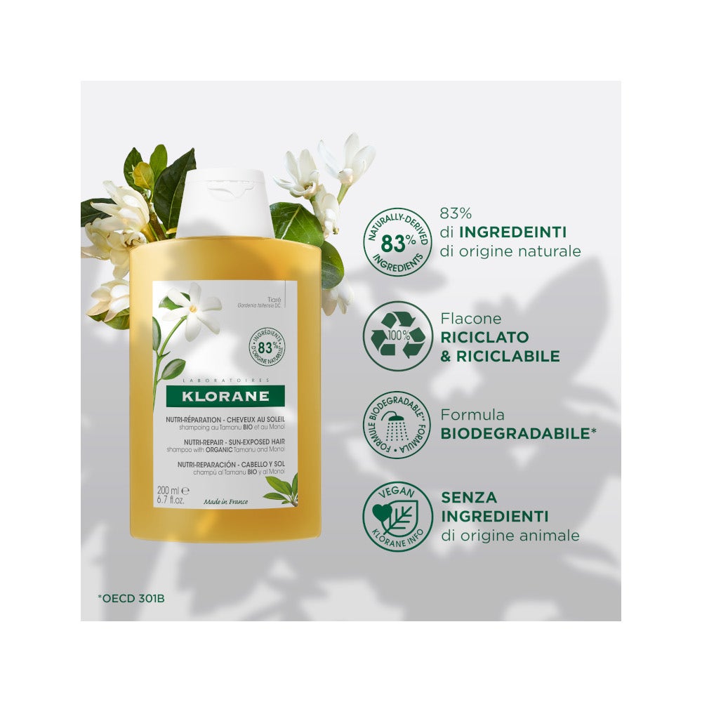 Klorane Shampoo Nutritivo Tamanu Bio E Monoï 200ml