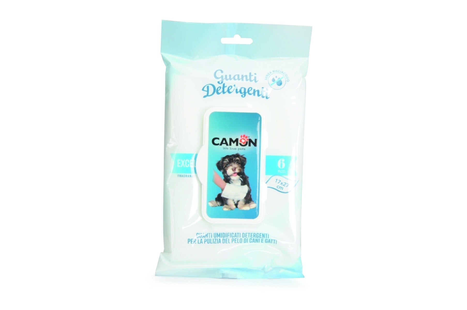 Camon Guanto Detergente Profumo Excel Cani/Gatti 6 Pezzi