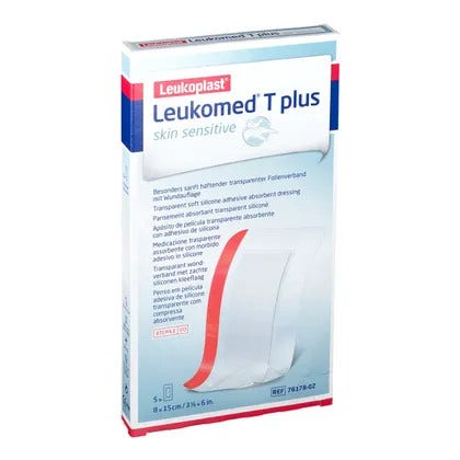 Leukomed T Plus Pansement postopératoire transparent et imperméable 8 x 15 cm, 5 pièces