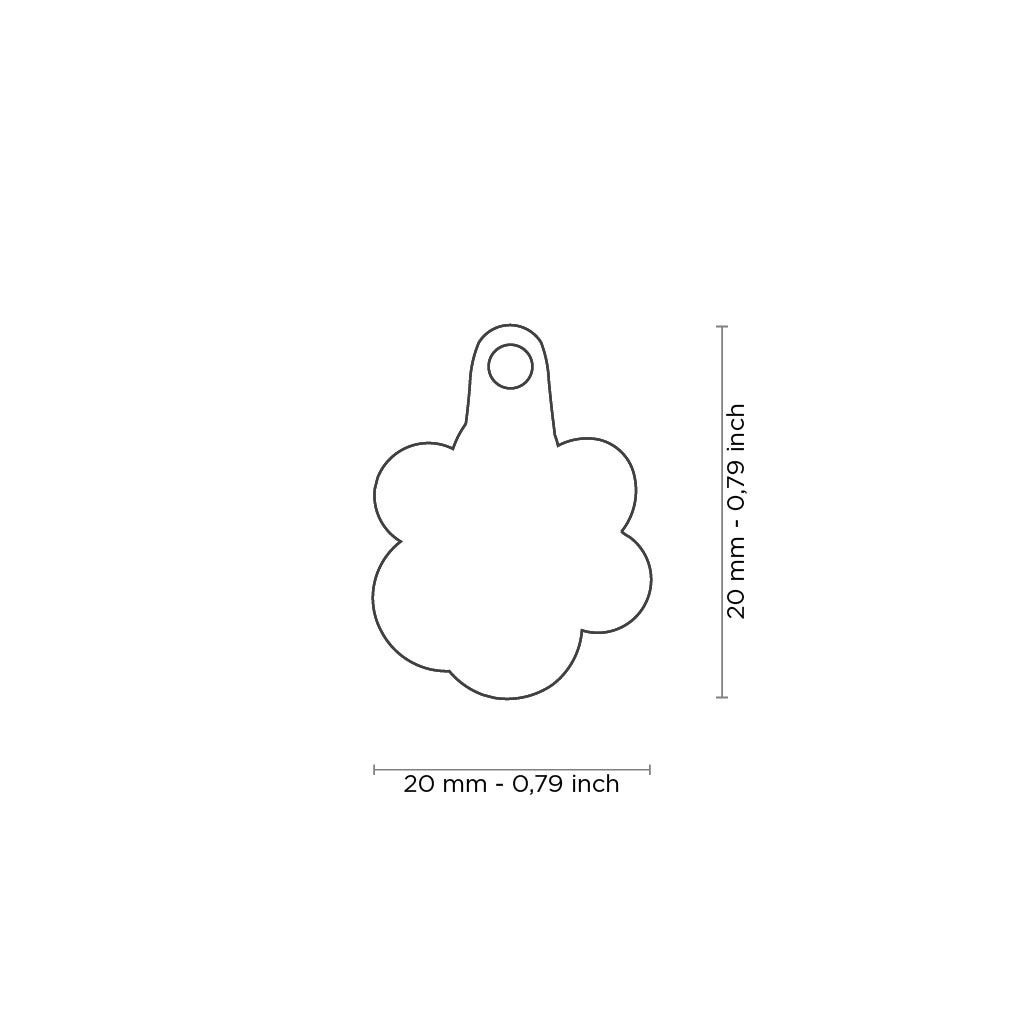 Médaille personnalisée pour chiens et chats, forme ronde avec une patte rouge