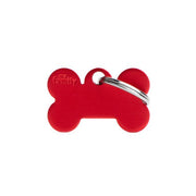 Médaille personnalisée pour chiens et chats en forme d'os en aluminium rouge, petite taille