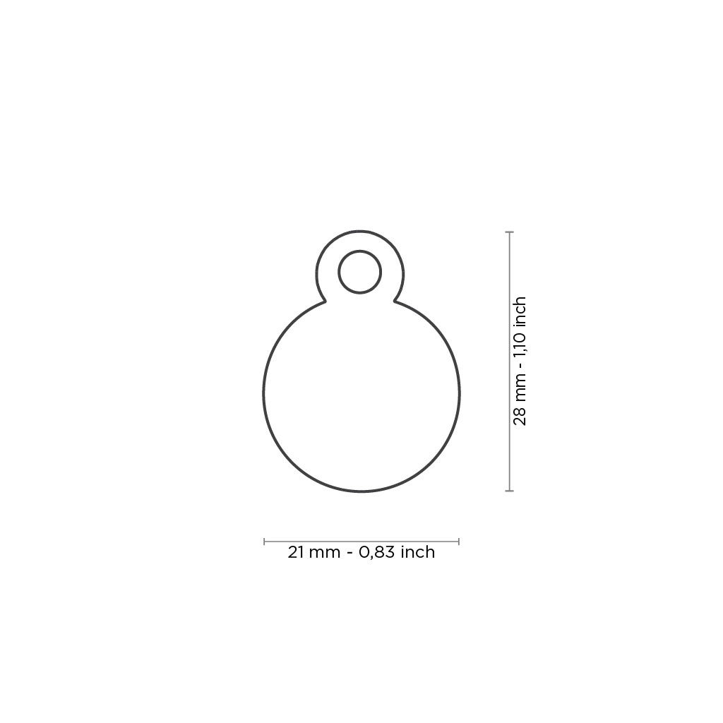 Médaille personnalisée pour chiens et chats, cercle en aluminium rose, petite taille