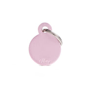Médaille personnalisée pour chiens et chats, cercle en aluminium rose, petite taille