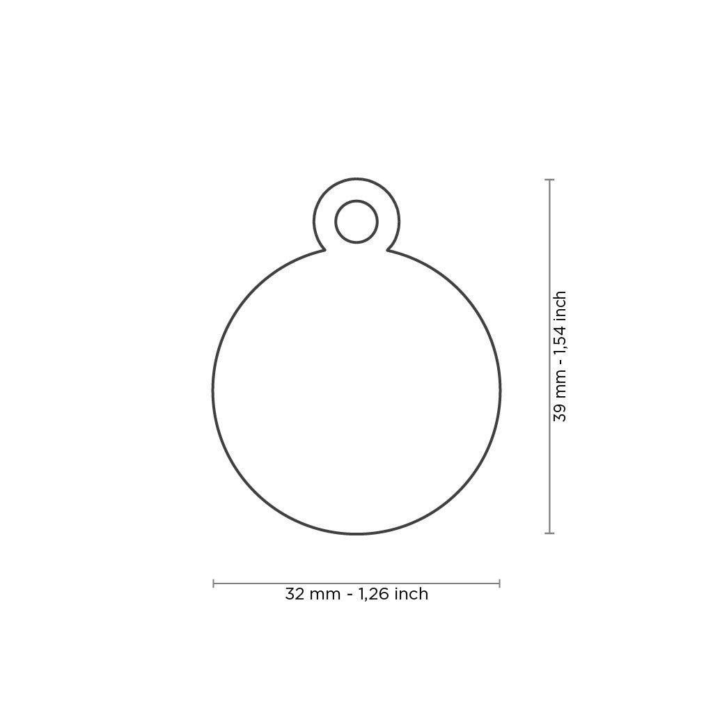 Médaille personnalisée pour chiens et chats, cercle en aluminium bleu, grande taille