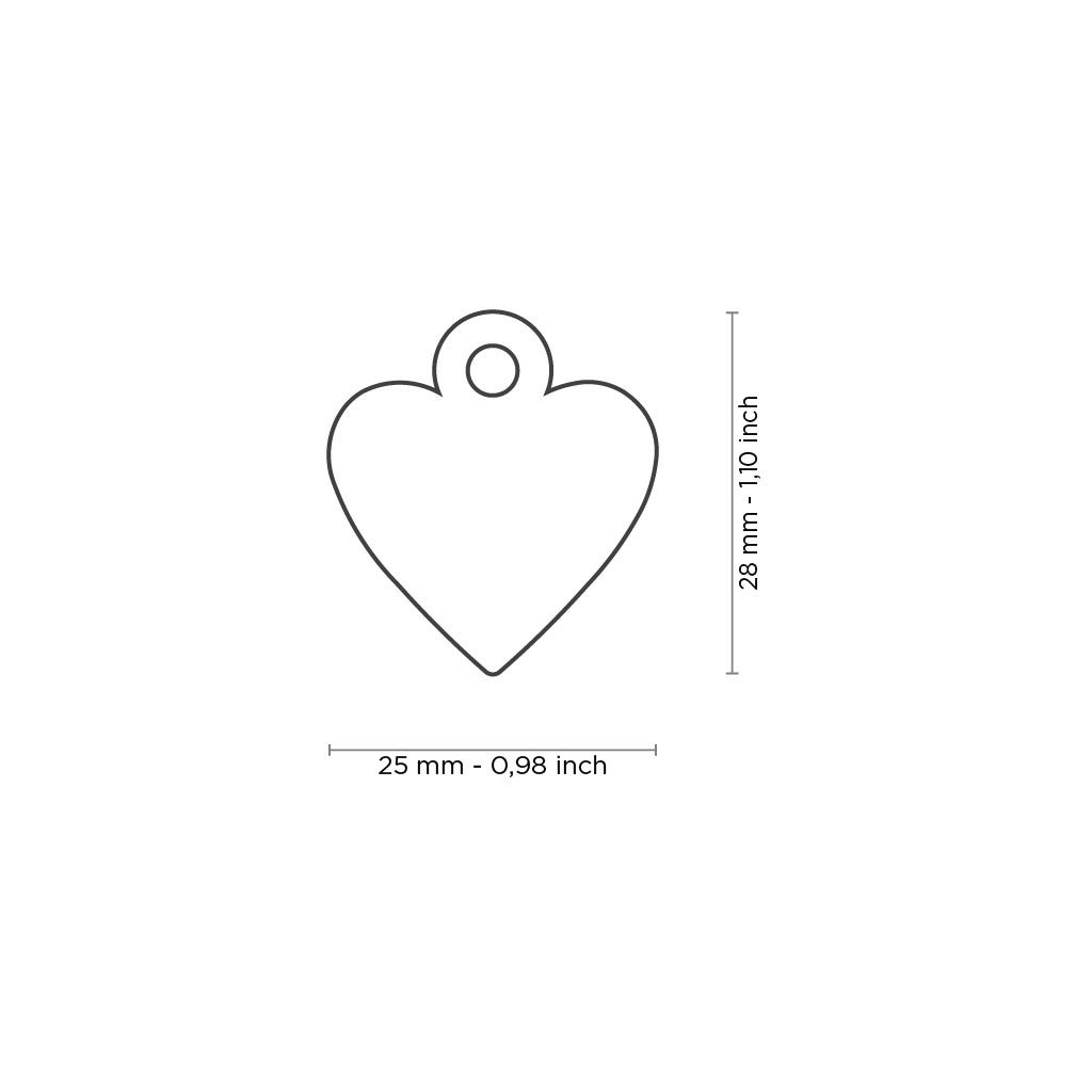 Médaille personnalisée pour chiens et chats en aluminium rouge, forme cœur, petite taille