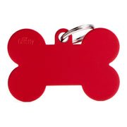Médaille personnalisée pour chiens et chats en forme d'os en aluminium rouge, taille XL
