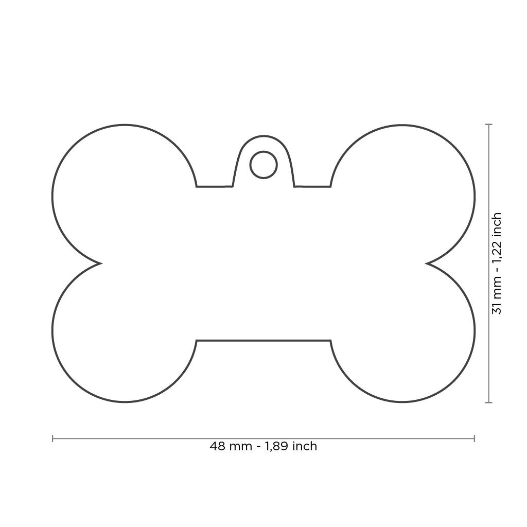 Médaille personnalisée pour chiens et chats en forme d'os en aluminium noir, taille XL