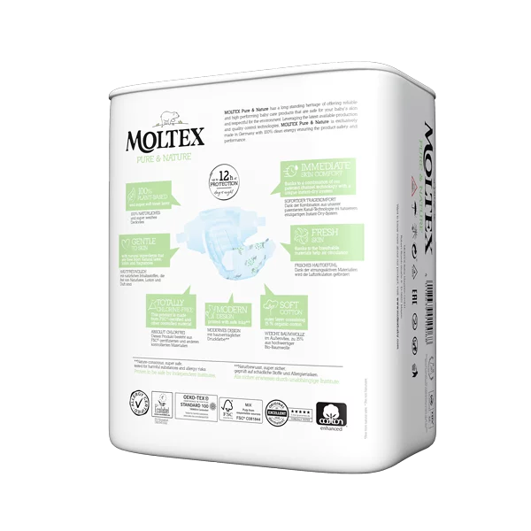 Couches Moltex Pure&Nature Taille 4 Maxi 29 pièces 7/18 kg
