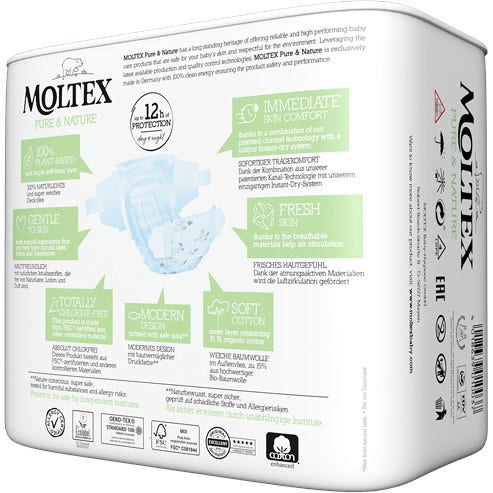Moltex Pure&Nature New Born Pannolini 2/4kg Taglia 1 22 Pezzi