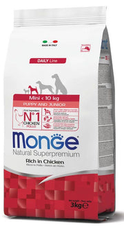 Monge Natural Superpremium Mini Riche en Poulet Croquettes pour Chiens Chiots de Petite Taille Sac de 800 g