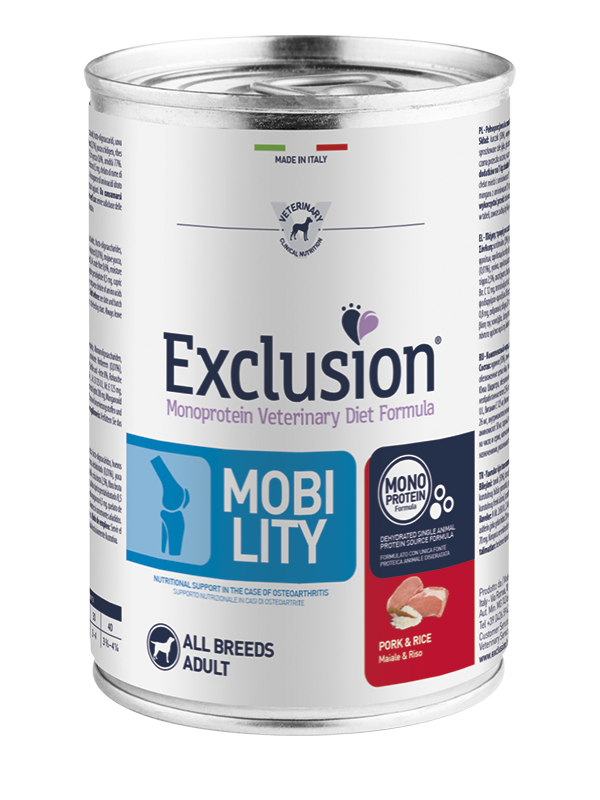 Exclusion Veterinary Diet Formula Mobility Porc/Riz 200 g