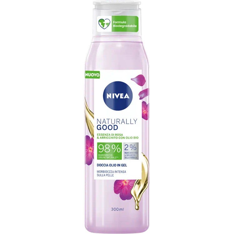 Nivea Naturally Good Gel-Huile de Douche à la Rose 300 ml