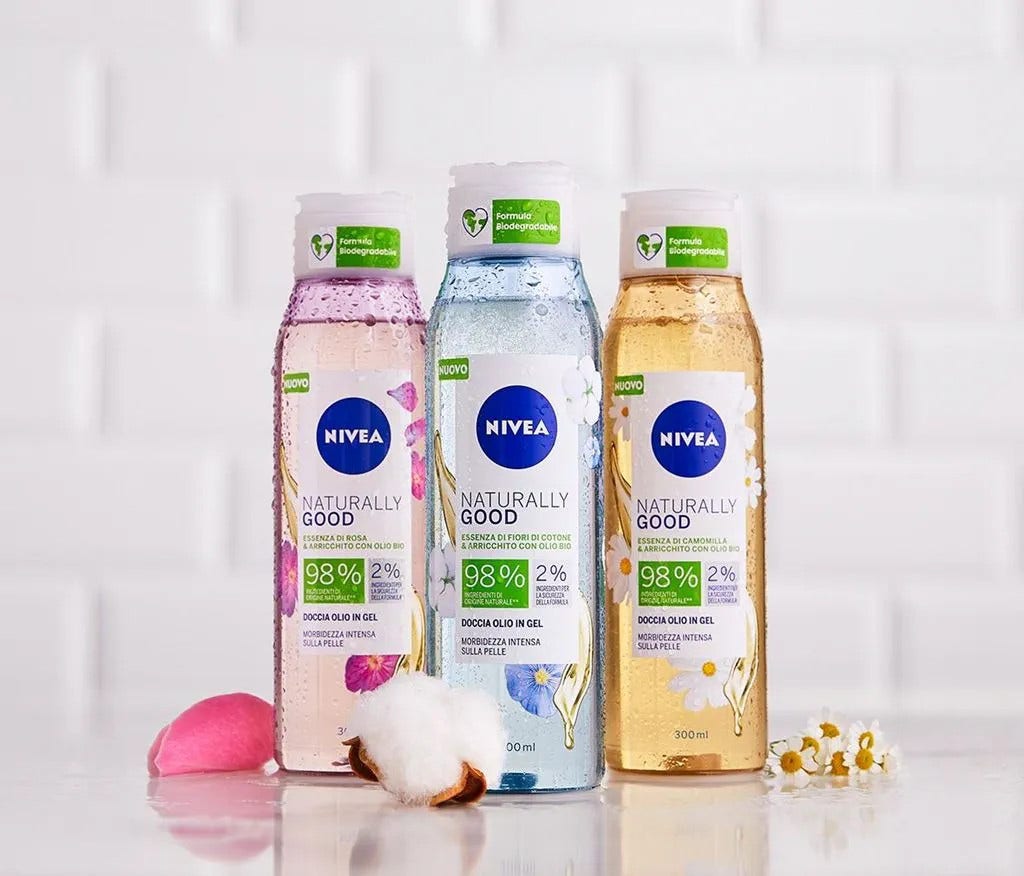 Nivea Naturally Good Doccia Olio Rosa 300ml