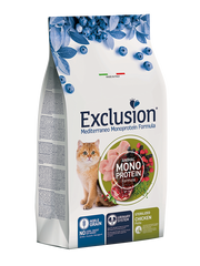 Exclusion Mediterraneo Monoprotein Noble Grain Cibo Secco Pollo Per Gatti Adulti Sterilizzati 12kg