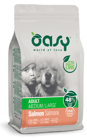 Oasy Dry Monoprotéique Croquettes au Saumon pour Chiens de Taille Moyenne/Grande Sac de 12 kg