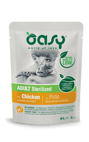Oasy Wet Bocconcini Di Pollo Per Gatti Adulti Sterilizzati Busta 85g