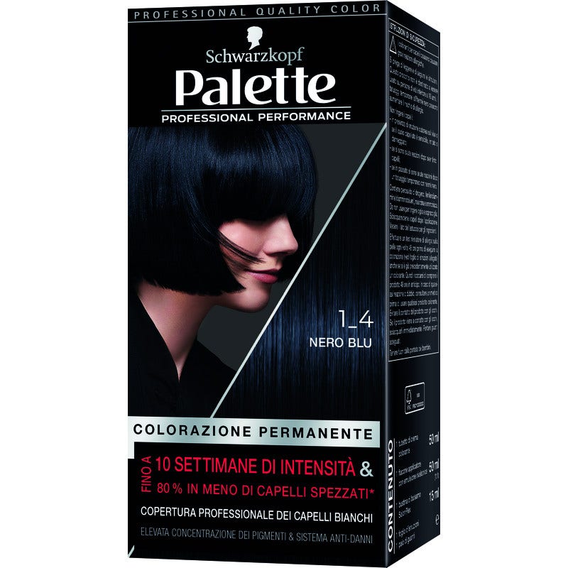 Schwarzkopf Palette Professional Performance Coloration permanente 1-4 Noir-Bleu 170 g