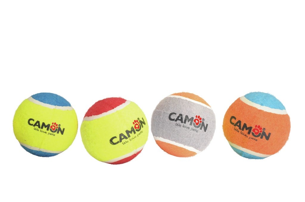 Camon balle de tennis rebondissante en caoutchouc plein pour chiens 6,2 cm