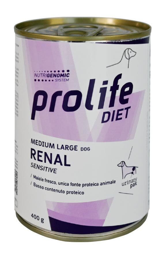 Prolife Dog Diet Renal Sensitive, nourriture humide pour chiens de taille moyenne/grande, boîte de 400 g