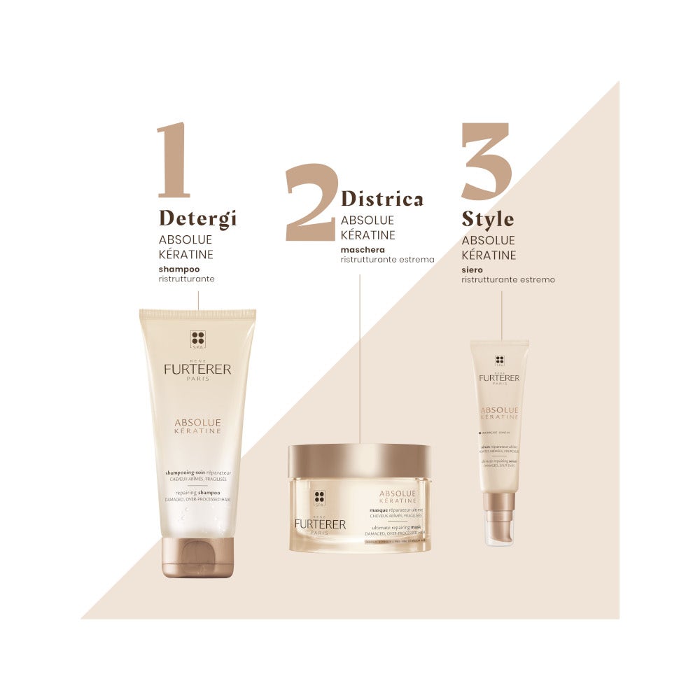 René Furterer Absolue Kératine Masque Reconstructeur Extrême Cheveux Abîmés et Fragilisés 200 ml