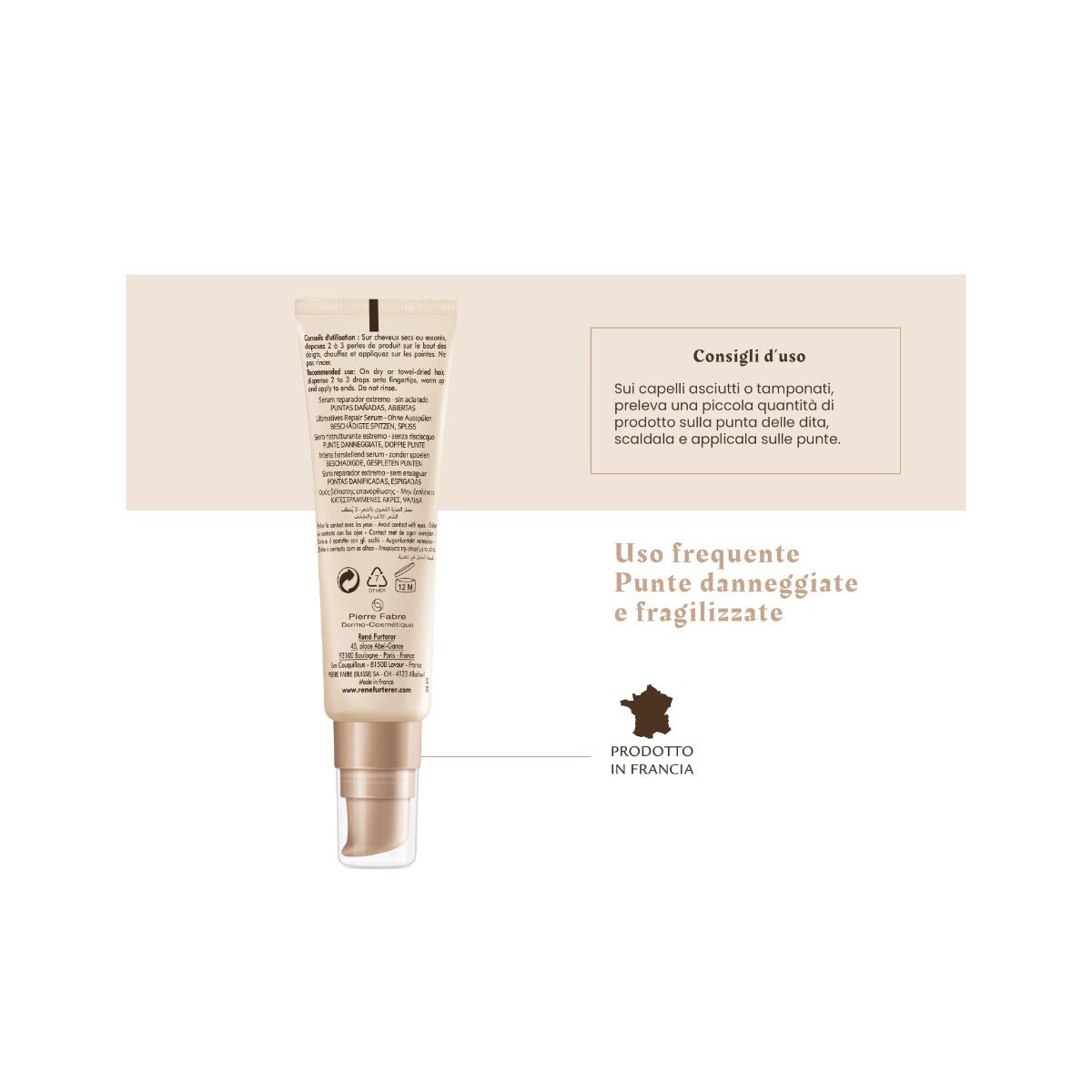René Furterer Absolue Kératine Sérum Reconstructeur Extrême Pointes Abîmées 30 ml