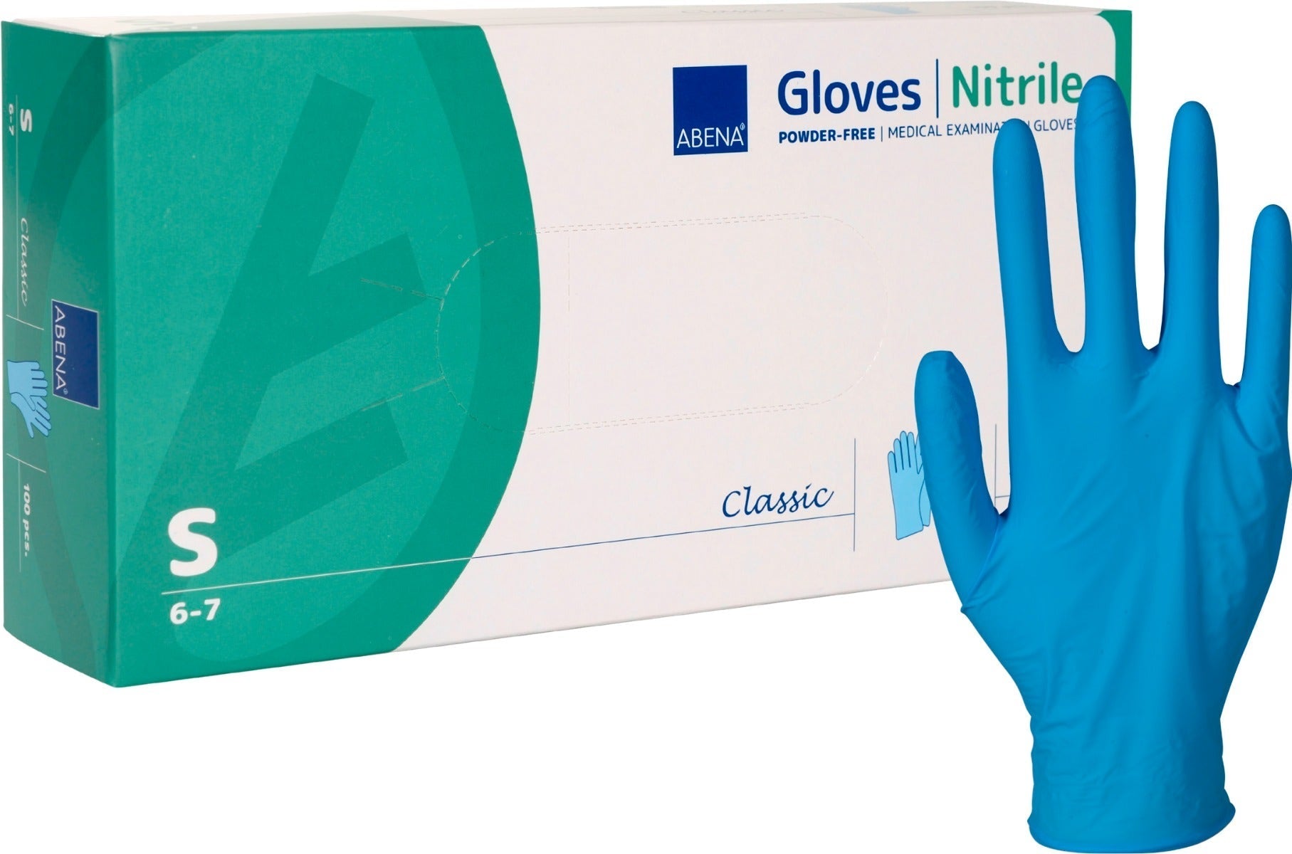 Abena Gants en nitrile non poudrés bleus taille S 100 pièces