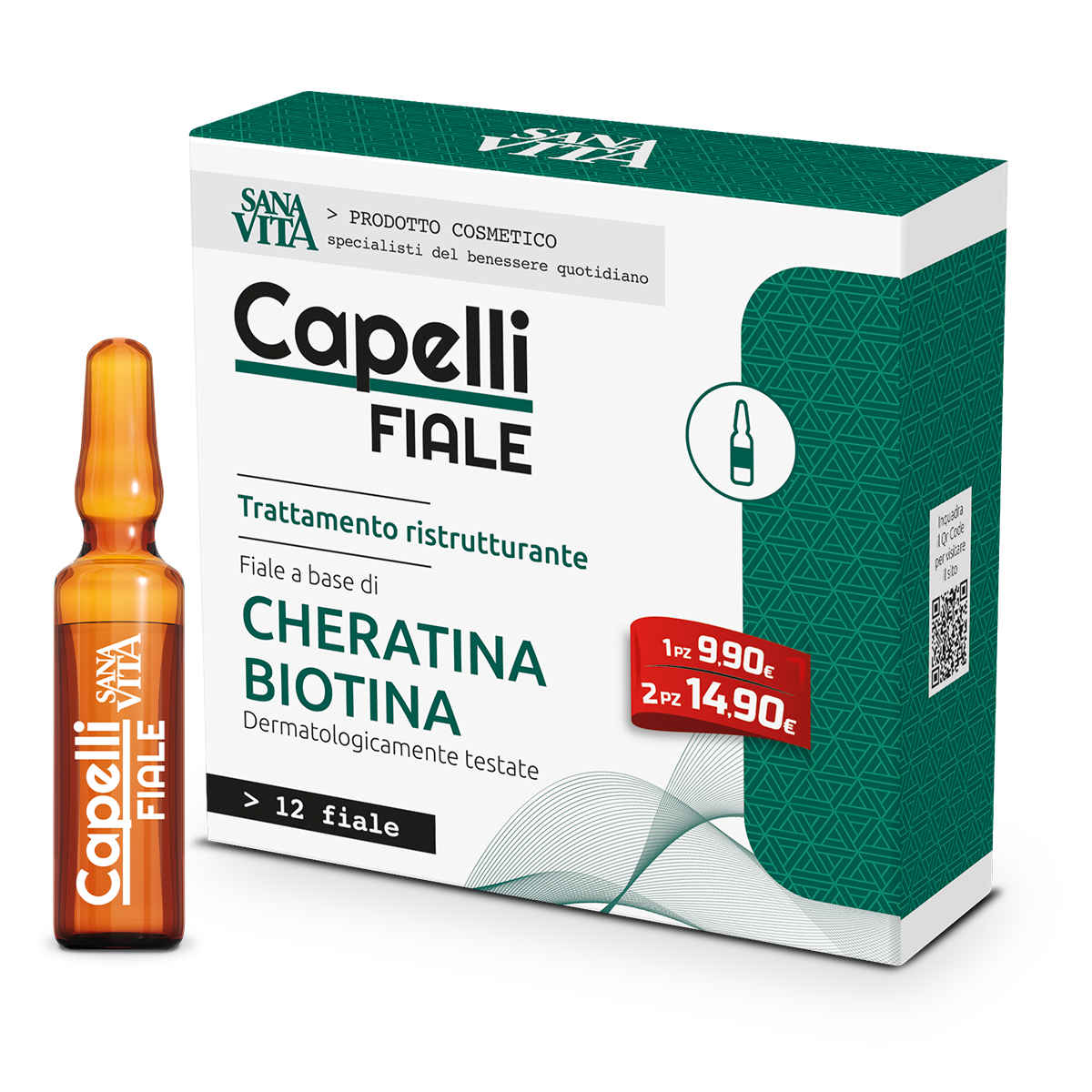 Sanavita Cheveux 12 ampoules