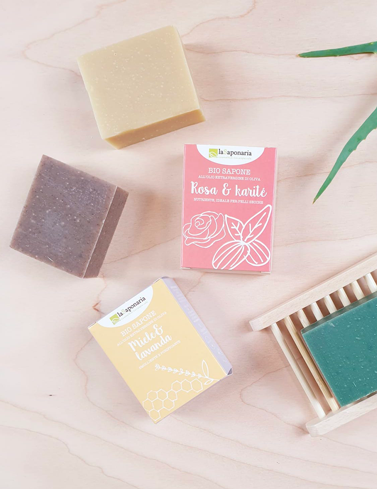 La Saponaria Bio Sapone Rosa/Burro Di Karitè 100g
