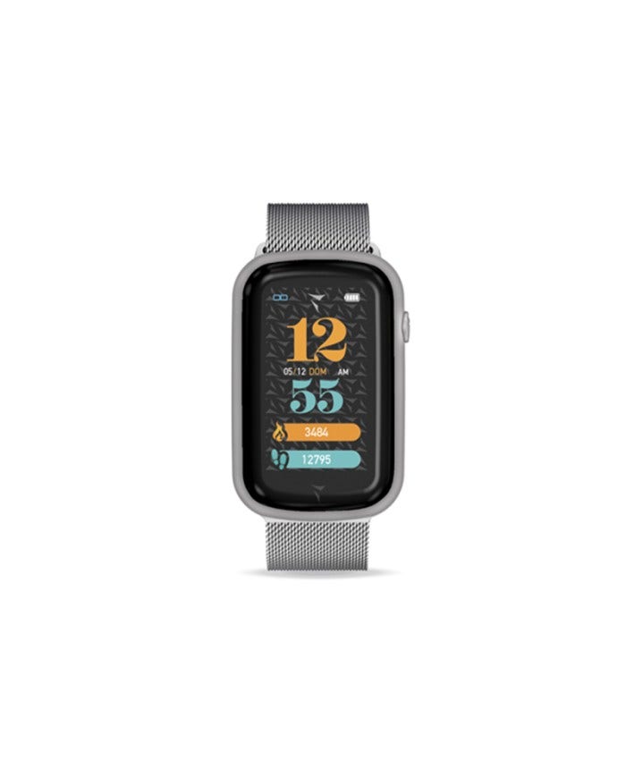 Techmade Smartwatch Steps Bracelet en acier maille milanaise argent