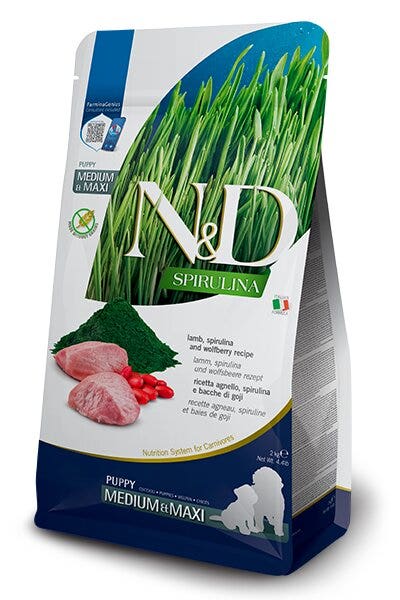 Farmina N&D Dog Medium & Maxi Spirulina Lamb Per Cani Cuccioli 7kg