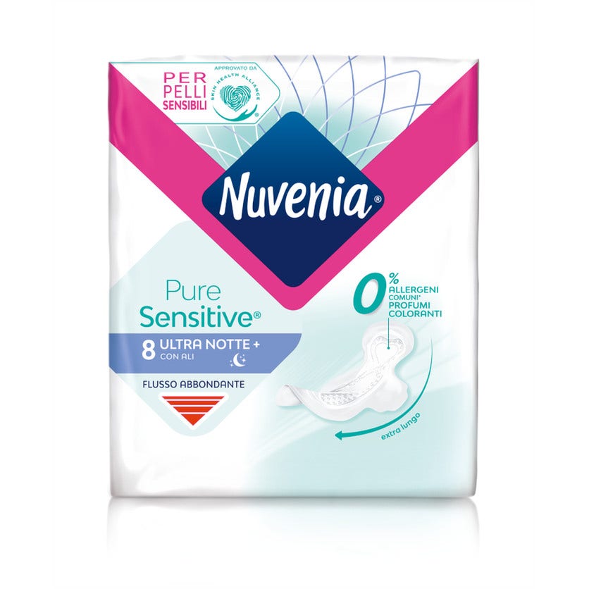 Nuvenia Pure Sensitive Assorbenti Ultra Notte 8 Pezzi