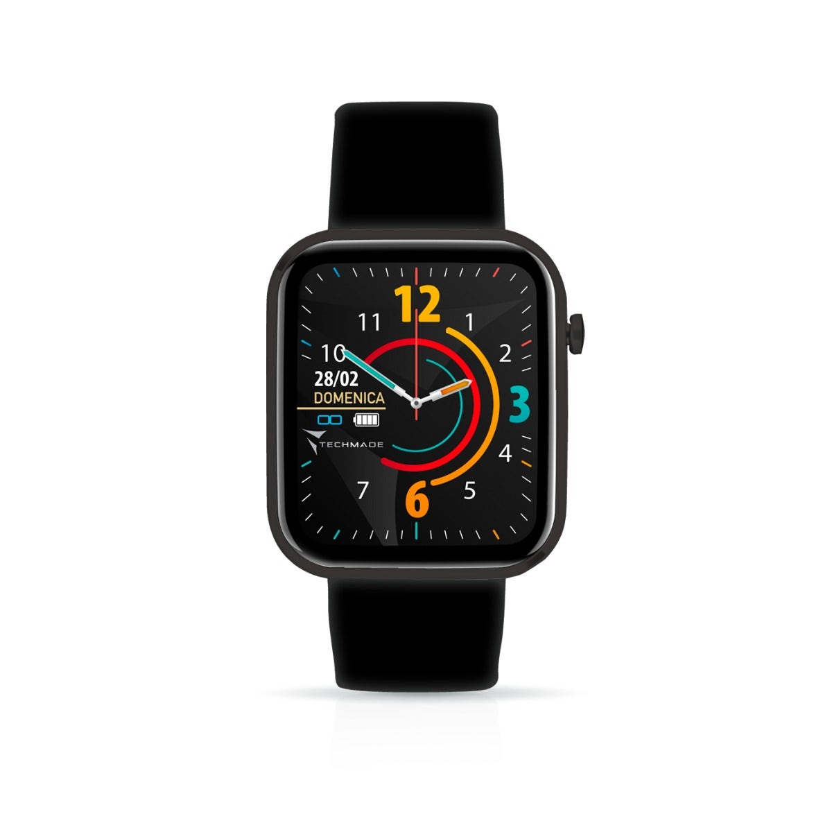 Techmade Have Smartwatch avec cadre en aluminium 1,68 pouces, noir