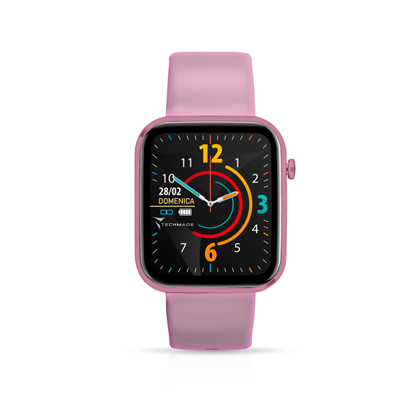 Techmade Have Smartwatch avec cadre en aluminium 1,68 pouces rose