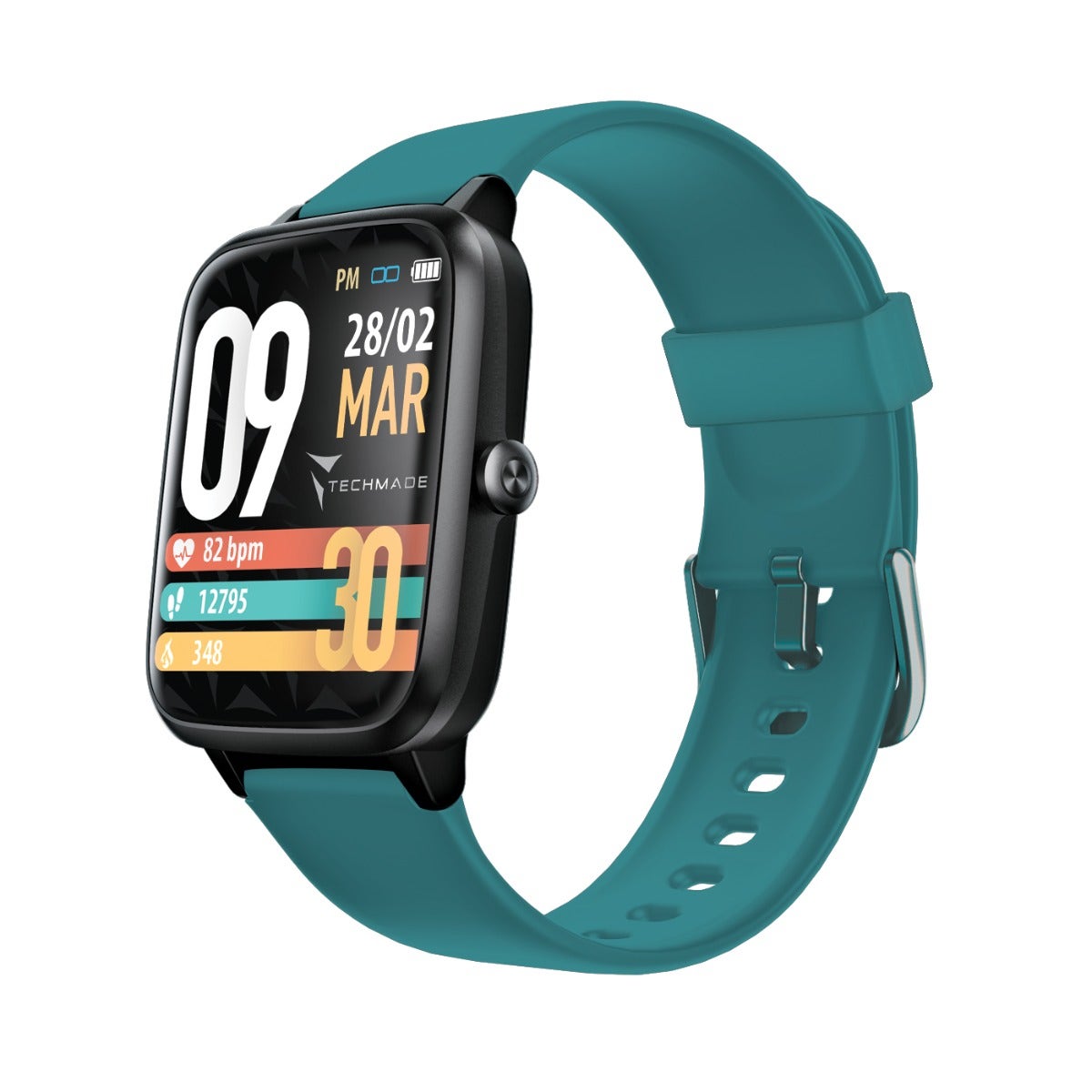 Techmade Montre connectée de sport avec GPS intégré, verte