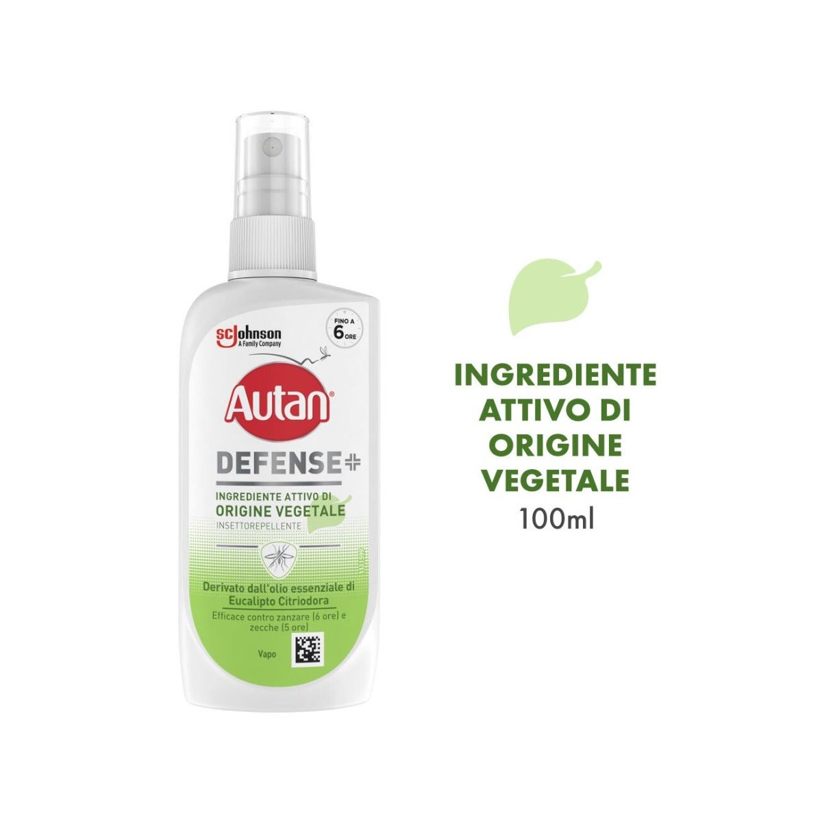 Autan Defense Vegetale Spray anti-moustiques communs et tigres à base d'huile d'eucalyptus 100 ml