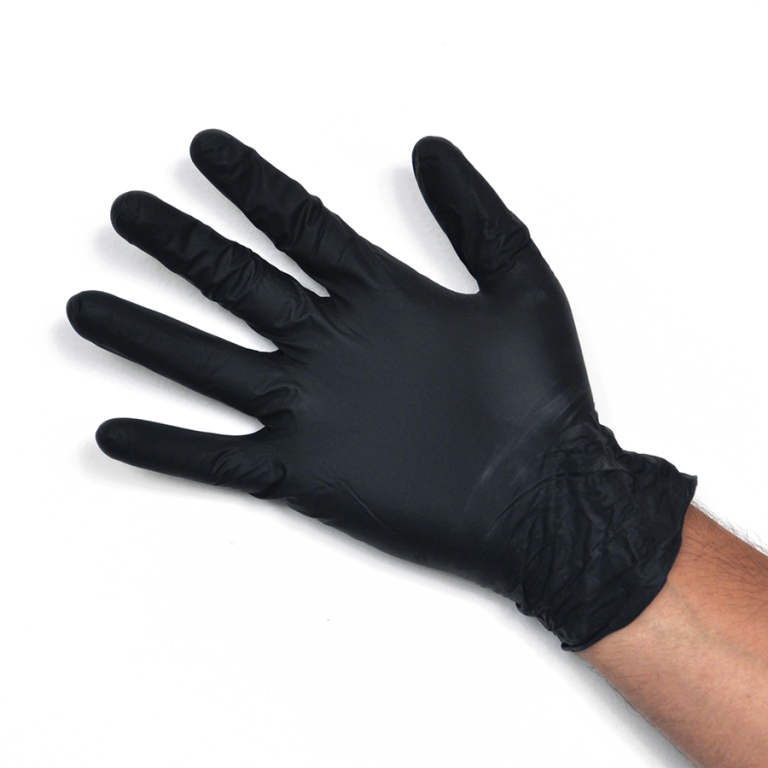 Guanto Nitrile Non Sterile Superficie Microruvida No Talco Colore Nero Taglia Media 100 Pezzi